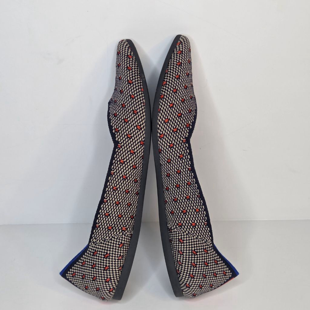 Rothy's The Point Coral Navy Dot Flats Women's Size 8.5 Limited Edition Orange - Picture 7 of 10